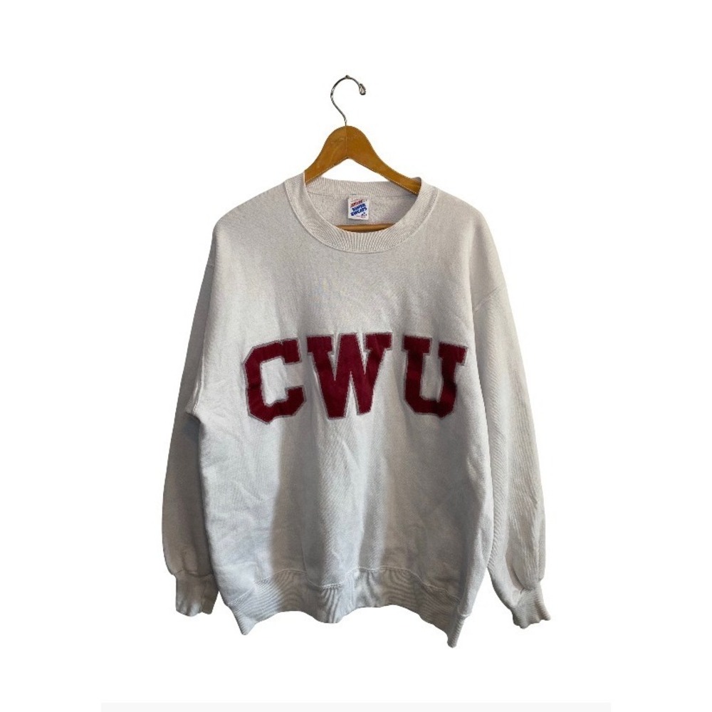 Vintage 90s Jerzees Super Sweats Central Washington University Crewneck Size XL